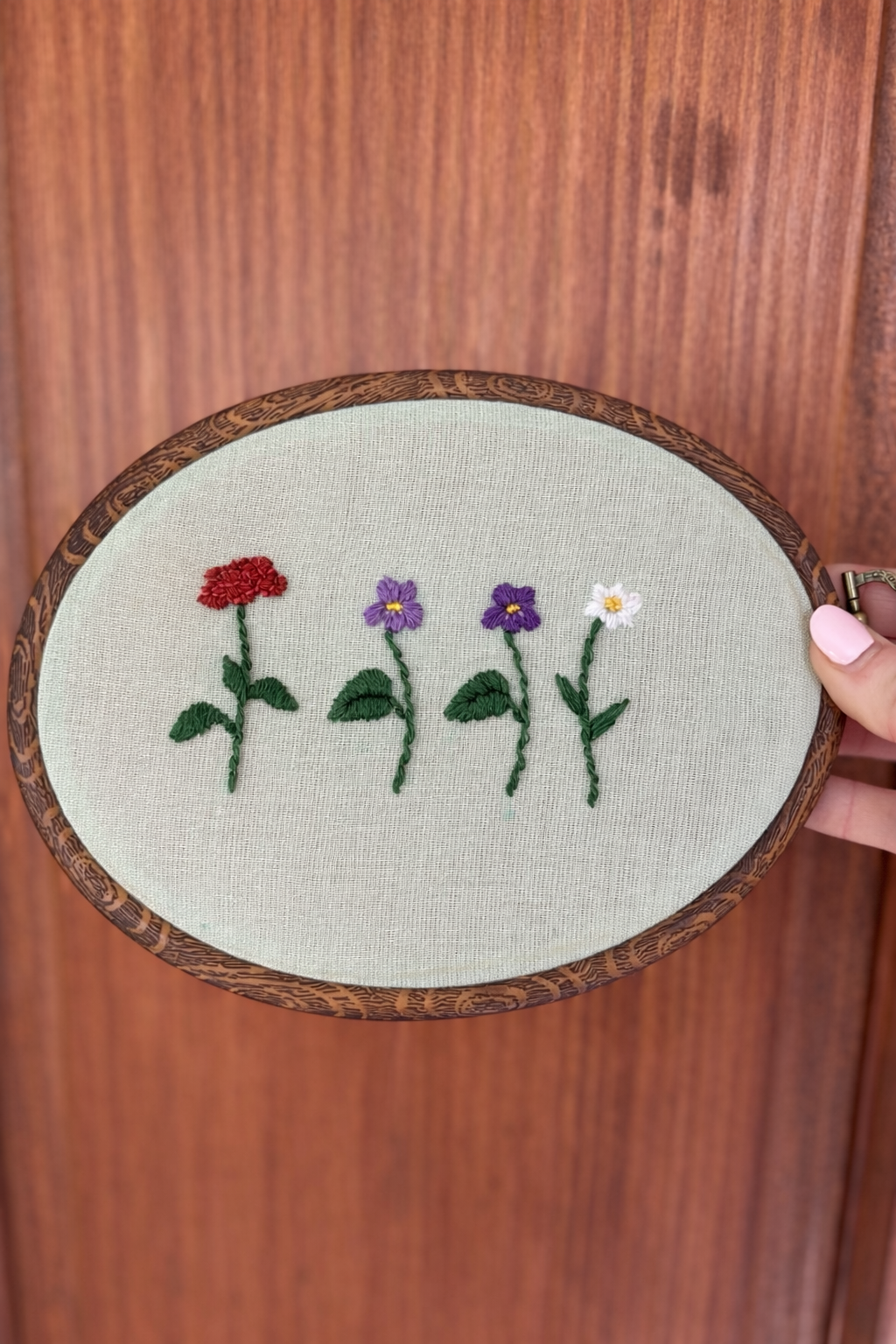 Birth Flower Embroidery Hoop