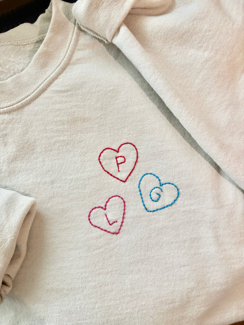 Candy Heart Initial Sweatshirt